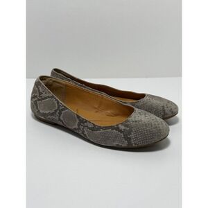 Born Gray Snake Print Suede Ballet Flats Women's Size 7M